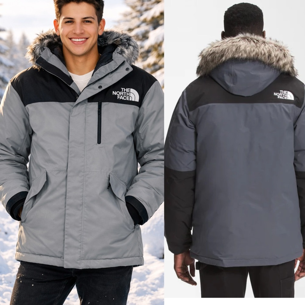NEW The North Face Mcmurdo Down Parka Insulated Winter Jacket - Grey waterproof